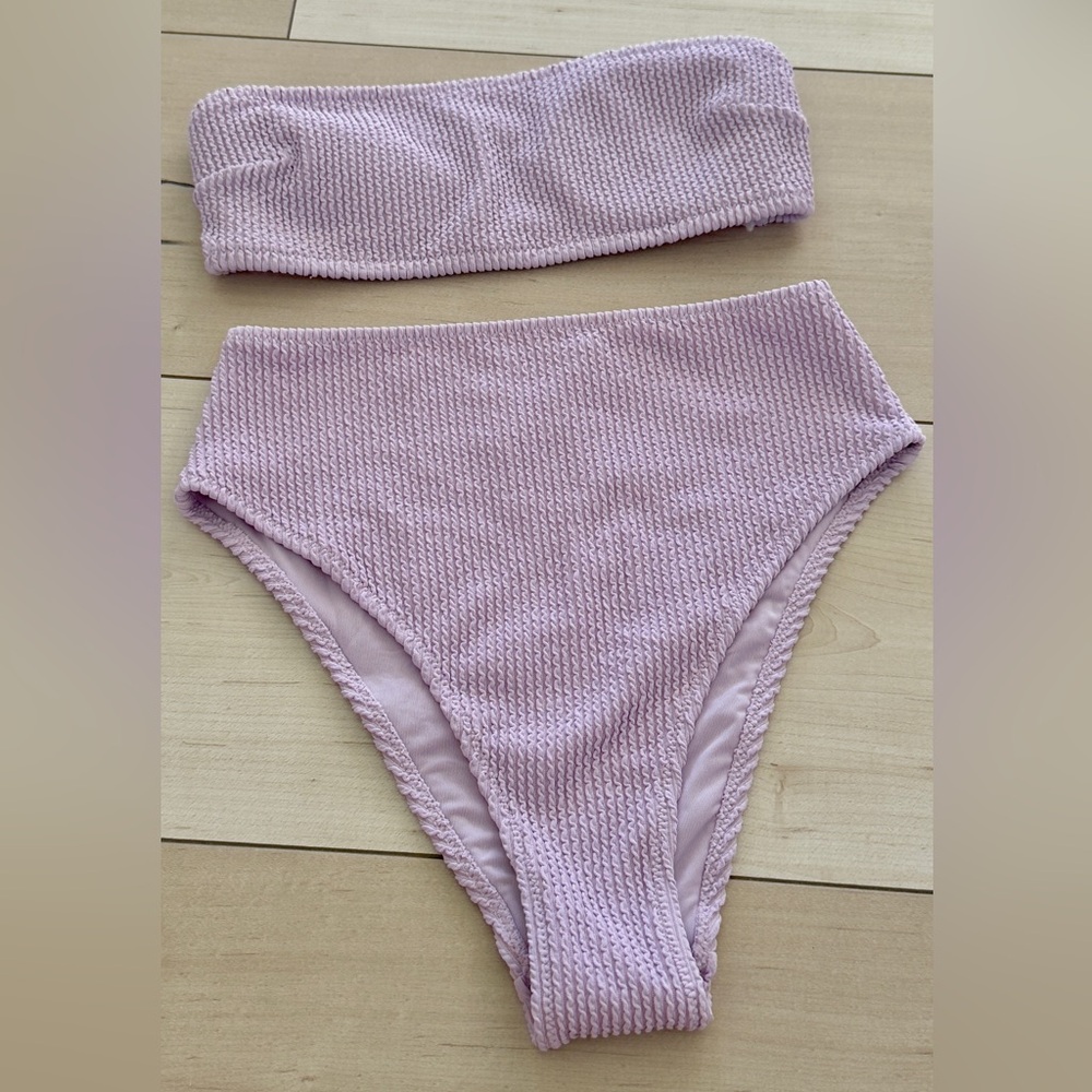 H&M Lilac Textured Bikini Set